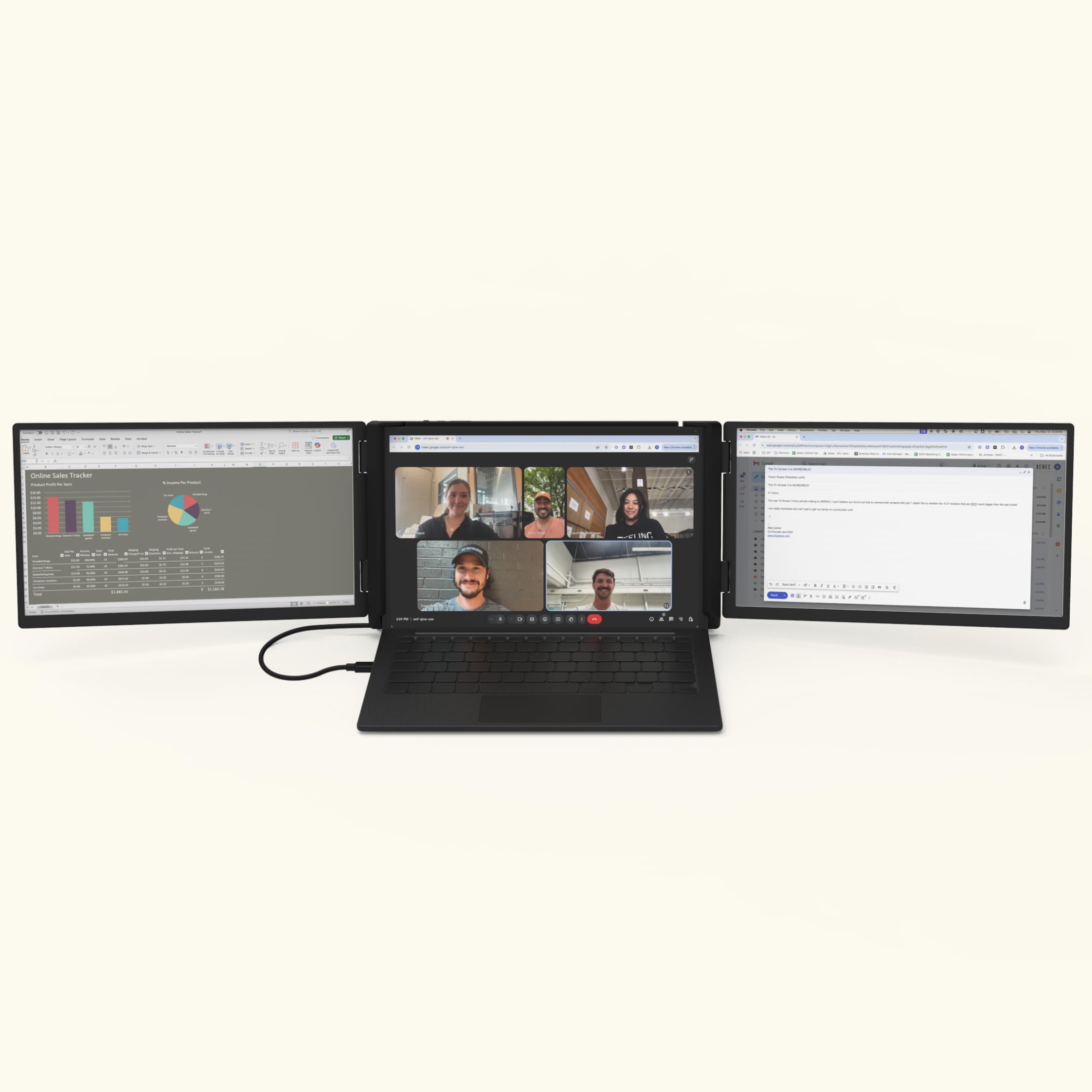 Amazon.com: Xebec Tri-Screen 3 for PCs | Portable Triple Monitor